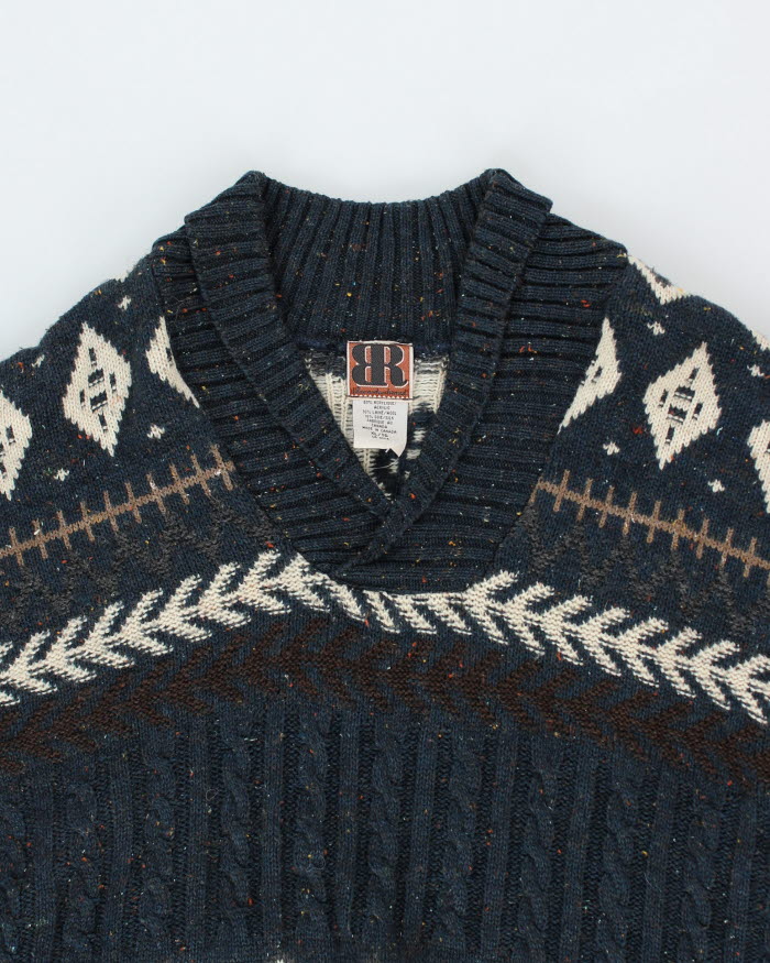 Vintage Wool &amp; Silk Blend Knit Jumper - XL