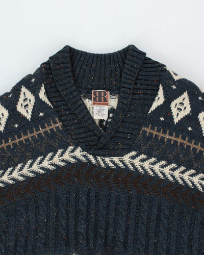 Vintage Wool & Silk Blend Knit Jumper - XL