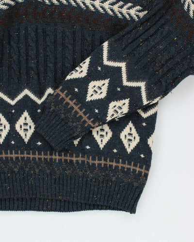 Vintage Wool & Silk Blend Knit Jumper - XL