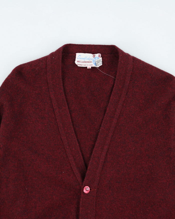 Vintage 80's Pure Wool Button Up Cardigan - M