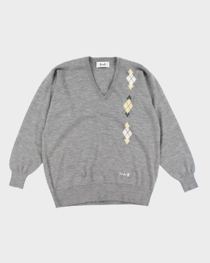 Vintage Pringle of Scotland Lambswool V-Neck Jumper - L