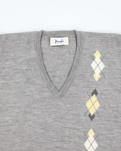Vintage Pringle of Scotland Lambswool V-Neck Jumper - L
