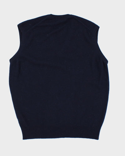 Vintage 90's Burberry Lambswool Knitted V-Neck Tank Jumper - L