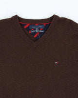 Vintage Tommy Hilfiger Lambswool V-Neck Jumper - L