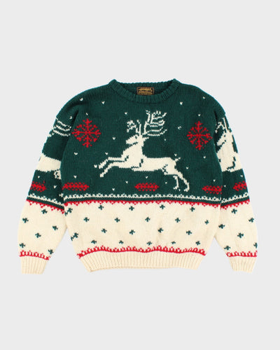 Knitwear Sweater Christmas Jumpers Mens Vintage 90's Eddie Bauer