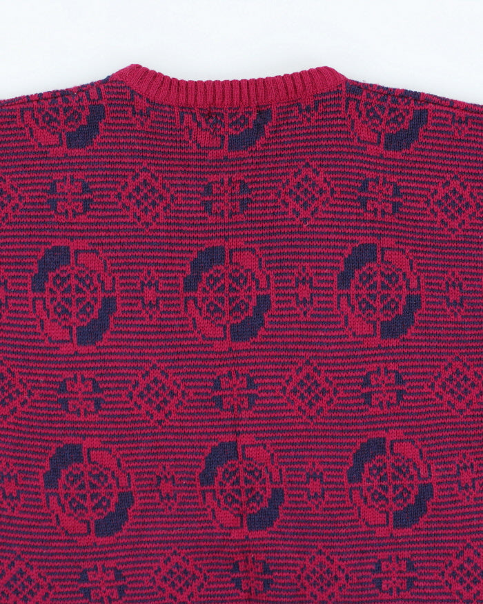 Vintage jaren 90 Christian Dior dikke wollen gebreide trui XL