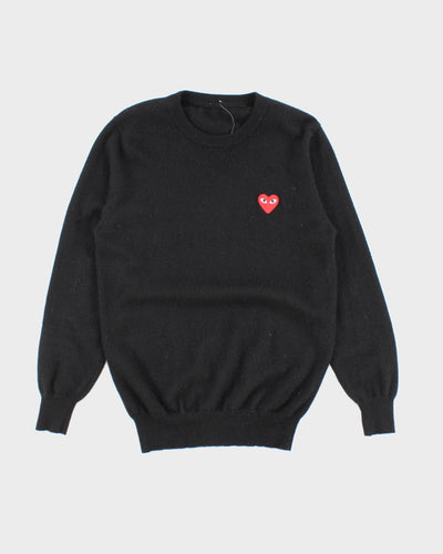 Vintage 2000's Comme Des Garcon Heart Patch Knit Jumper - M