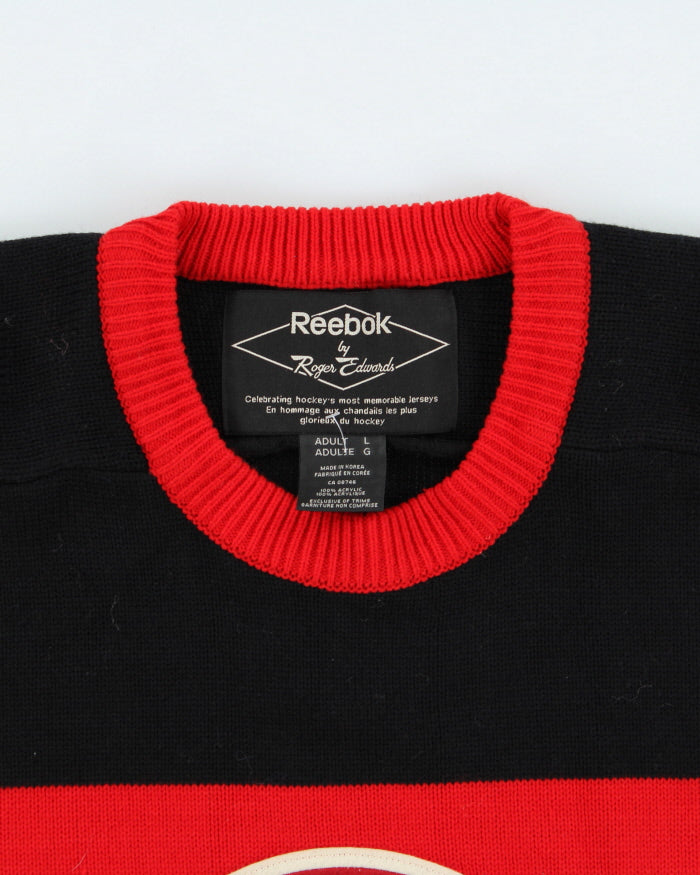 Vintage Chicago Black Hawks NHL Chunky Knit Jumper - L