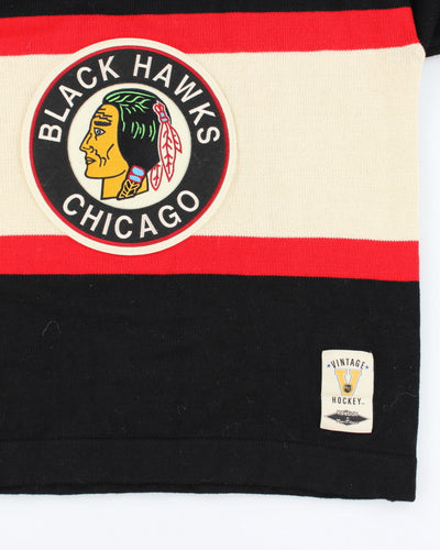Vintage Chicago Black Hawks NHL Chunky Knit Jumper - L
