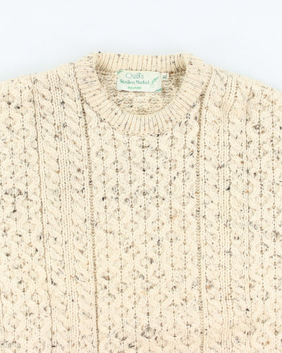 Vintage 70's Quill's Wool Aran Chunky Knit Jumper - XL