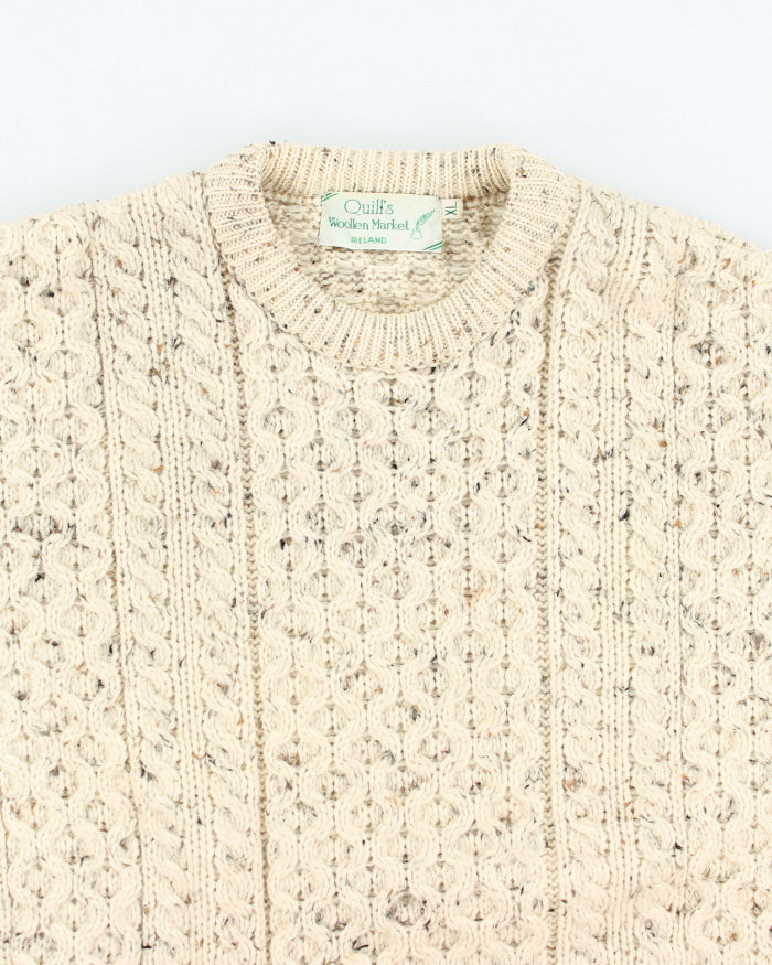 Vintage 70's Quill's Wool Aran Chunky Knit Jumper - XL