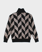 Vintage 90's Hermes Chunky Patterned Wool Knit Jumper - S