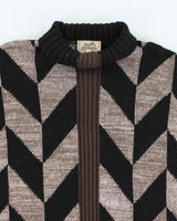 Vintage 90's Hermes Chunky Patterned Wool Knit Jumper - S