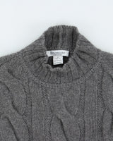 Vintage Belvedere Cable Style Cashmere Knit Jumper - M