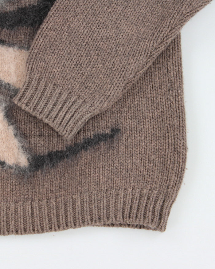 Vintage Roberto Collina Chunky Raised Print Knit Jumper - M