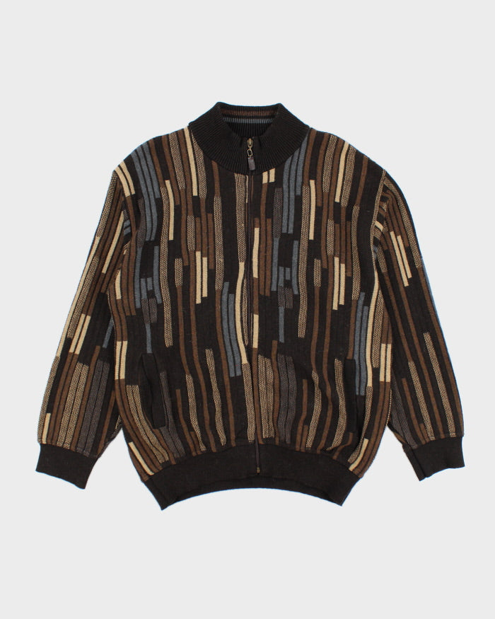 Vintage 90's Cooper Chunky Zip Up Knit Cardigan - L