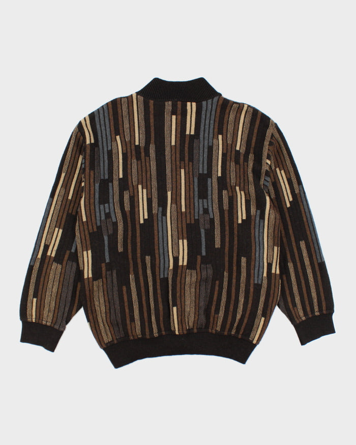 Vintage 90's Cooper Chunky Zip Up Knit Cardigan - L
