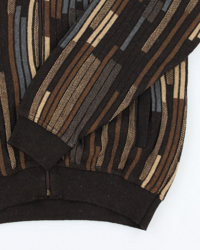 Vintage 90's Cooper Chunky Zip Up Knit Cardigan - L