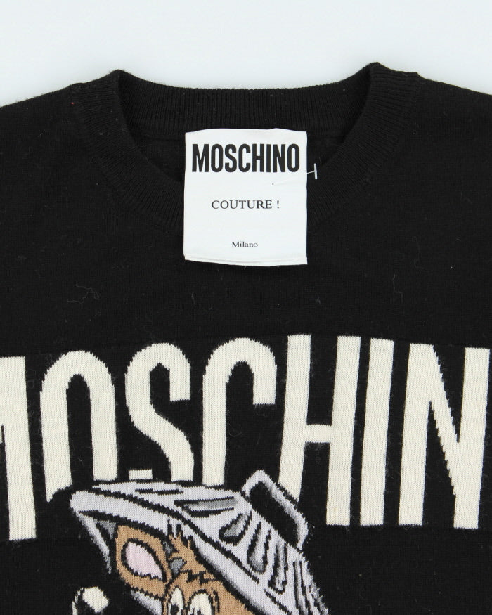 Vintage 90's Moschino Rat Print Knit Jumper - L