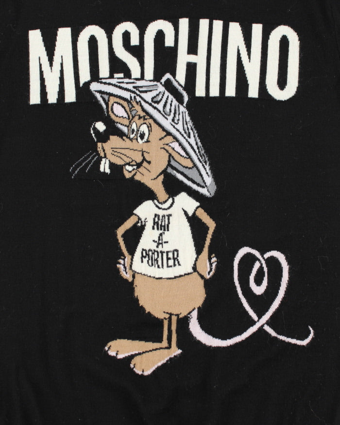 Vintage 90's Moschino Rat Print Knit Jumper - L