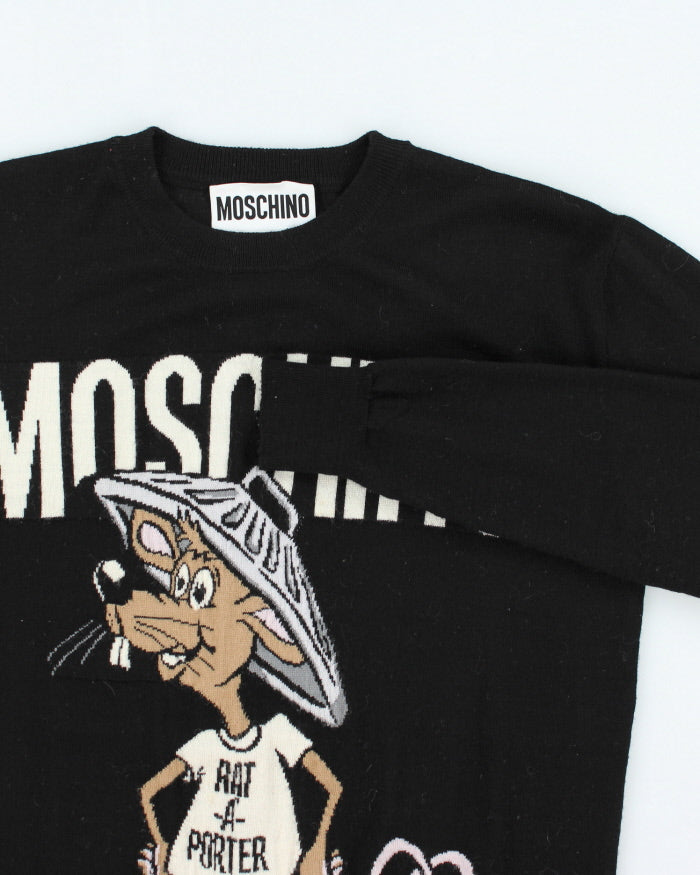 Vintage 90's Moschino Rat Print Knit Jumper - L