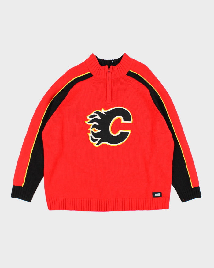 Vintage 90's Calgary Flames NHL Hockey Chunky Knit - XXL