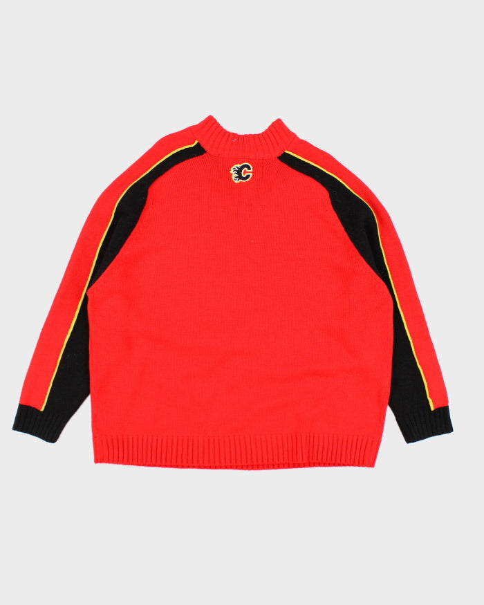 Vintage 90's Calgary Flames NHL Hockey Chunky Knit - XXL
