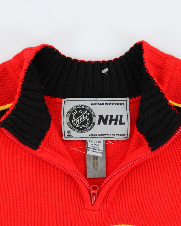 Vintage 90's Calgary Flames NHL Hockey Chunky Knit - XXL