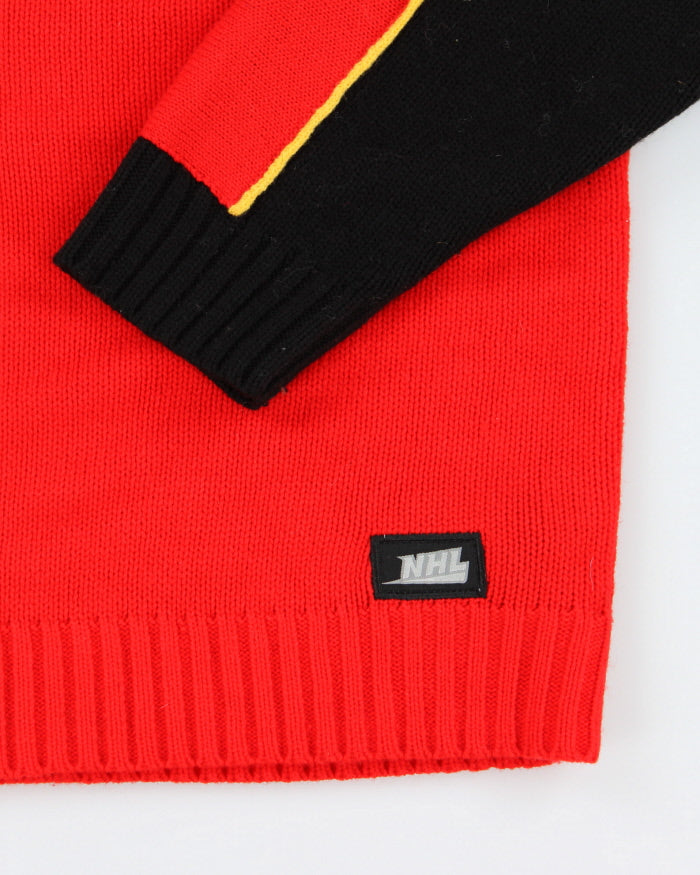 Vintage 90's Calgary Flames NHL Hockey Chunky Knit - XXL