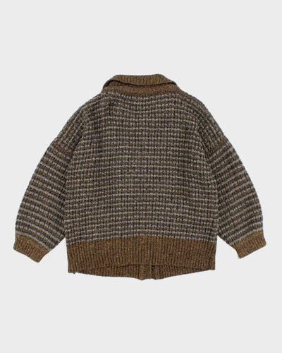 Vintage 80's Heavyweight Wool Chunky Knit Cardigan - L