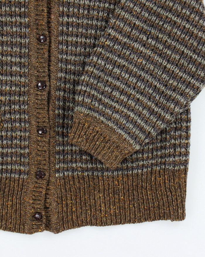 Vintage 80's Heavyweight Wool Chunky Knit Cardigan - L