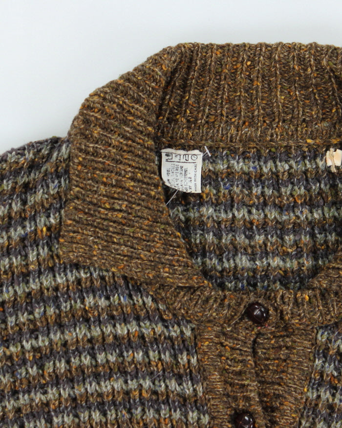 Vintage 80's Heavyweight Wool Chunky Knit Cardigan - L