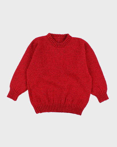 Vintage 90's Red Wool Blend Knit Jumper - L