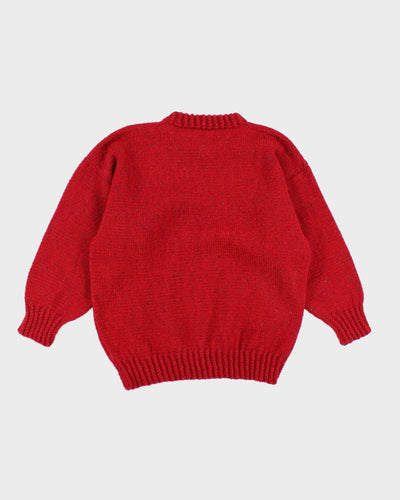 Vintage 90's Red Wool Blend Knit Jumper - L