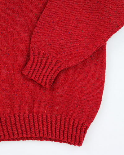 Vintage 90's Red Wool Blend Knit Jumper - L