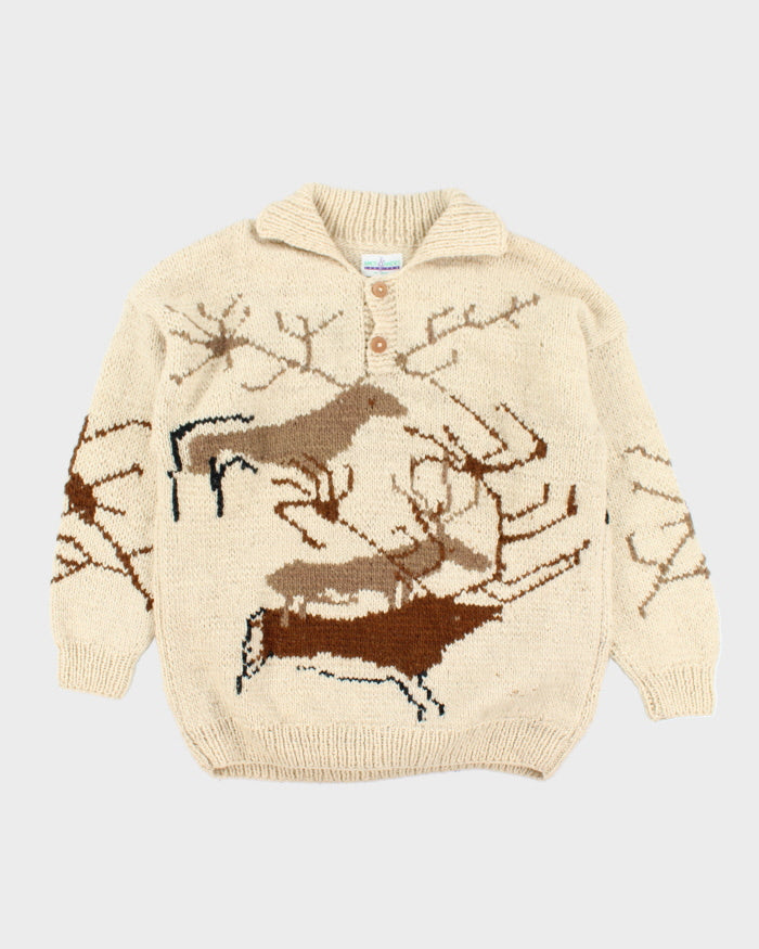 Vintage 90's Heavyweight Wool Knit Jumper - XL