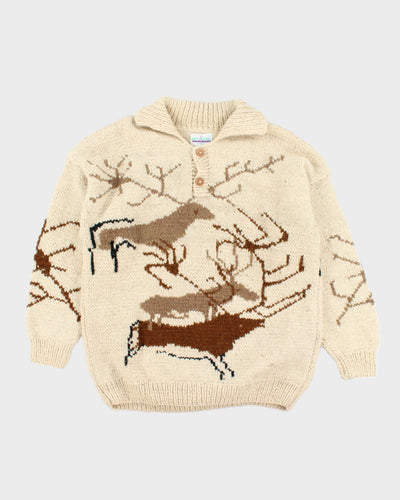 Vintage 90's Heavyweight Wool Knit Jumper - XL