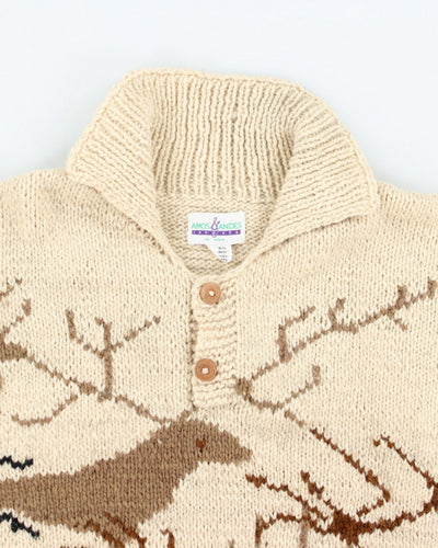 Vintage 90's Heavyweight Wool Knit Jumper - XL