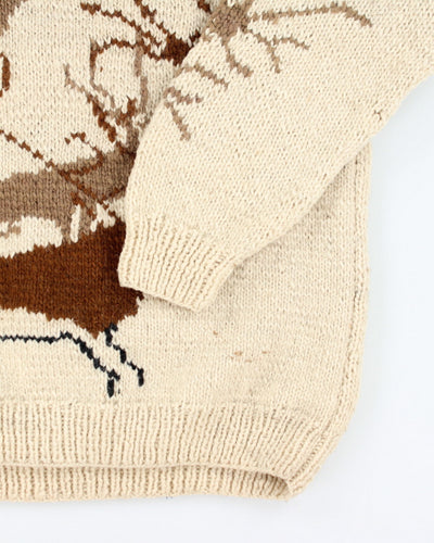 Vintage 90's Heavyweight Wool Knit Jumper - XL