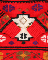 Vintage 90's Heavyweight Patterned Wool Knit Jumper - L