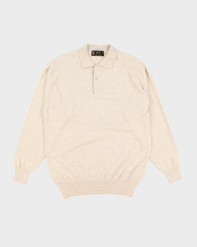 Vintage Cashmere Quarter Button Jumper - M