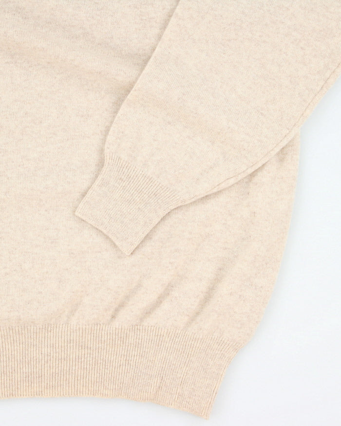 Vintage Cashmere Quarter Button Jumper - M