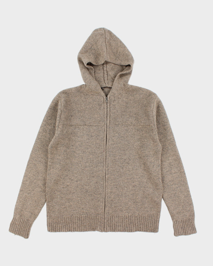 Vintage Zip-up Wool Blend Hoodie Knit Jumper - XL