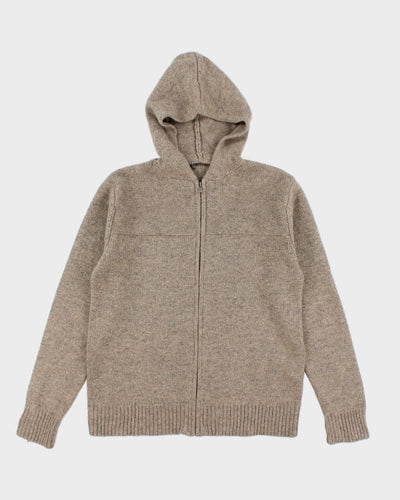 Vintage Zip-up Wool Blend Hoodie Knit Jumper - XL