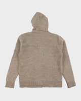 Vintage Zip-up Wool Blend Hoodie Knit Jumper - XL