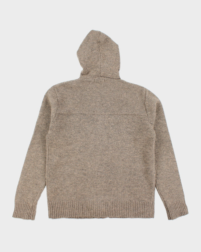 Vintage Zip-up Wool Blend Hoodie Knit Jumper - XL