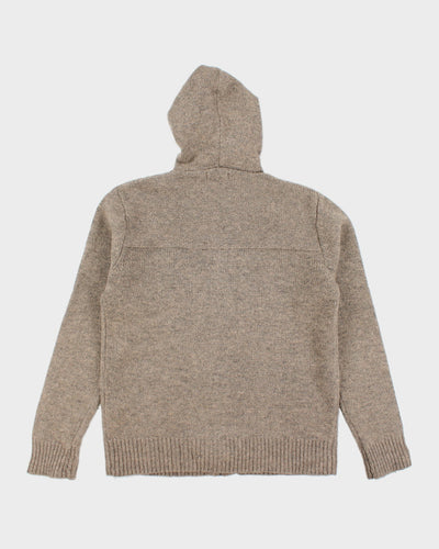 Vintage Zip-up Wool Blend Hoodie Knit Jumper - XL