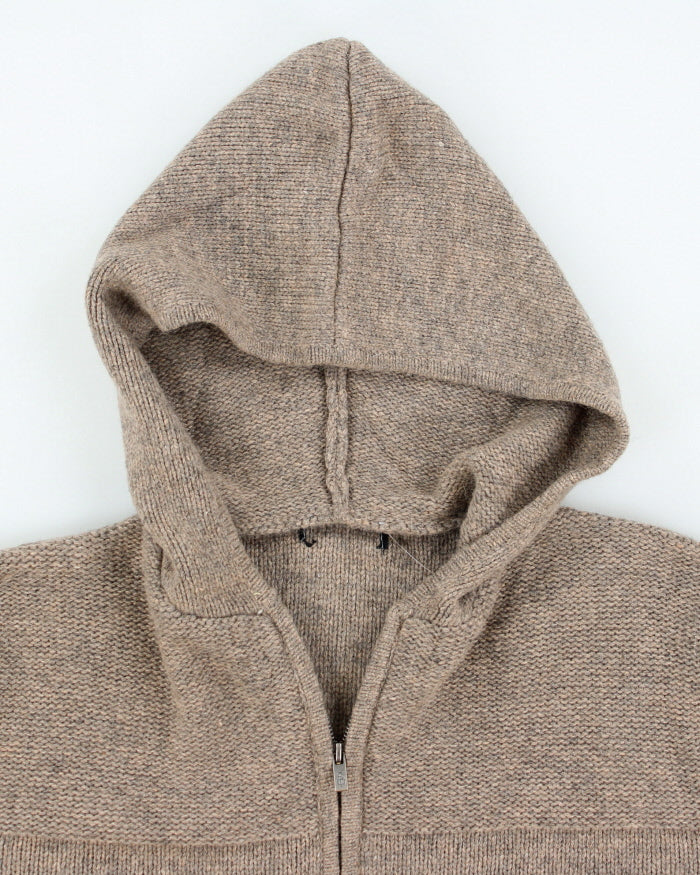Vintage Zip-up Wool Blend Hoodie Knit Jumper - XL