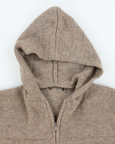 Vintage Zip-up Wool Blend Hoodie Knit Jumper - XL
