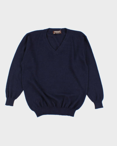 Vintage Navy Alpaca Knit Jumper - M